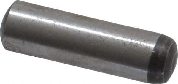Value Collection - 4mm Diam x 14mm Pin Length Grade 8 Alloy Steel Precision Dowel Pin - Bright Finish, 1 Rounded End - Exact Tool & Supply