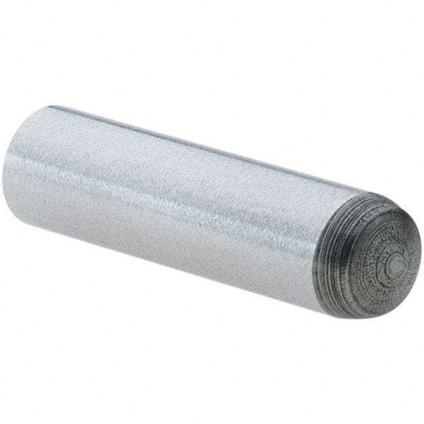 Value Collection - 4mm Diam x 16mm Pin Length Grade 8 Alloy Steel Precision Dowel Pin - Bright Finish, 1 Rounded End - Exact Tool & Supply