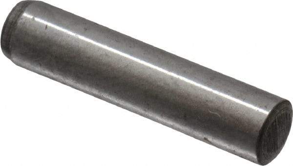 Value Collection - 4mm Diam x 18mm Pin Length Grade 8 Alloy Steel Precision Dowel Pin - Bright Finish, 1 Rounded End - Exact Tool & Supply