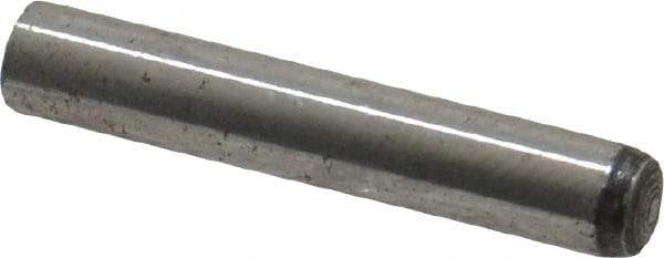 Value Collection - 4mm Diam x 24mm Pin Length Grade 8 Alloy Steel Precision Dowel Pin - Bright Finish, 1 Rounded End - Exact Tool & Supply