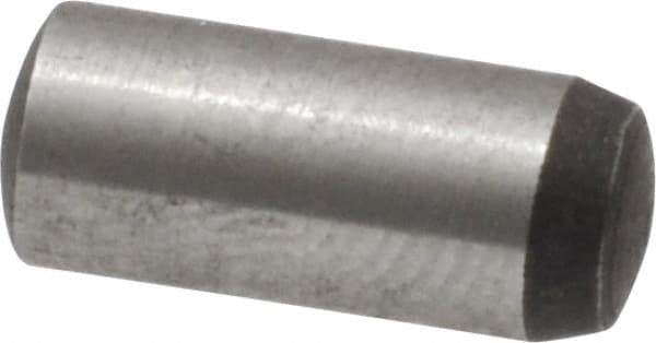 Value Collection - 5mm Diam x 12mm Pin Length Grade 8 Alloy Steel Precision Dowel Pin - Bright Finish, 1 Rounded End - Exact Tool & Supply