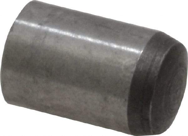 Value Collection - 6mm Diam x 10mm Pin Length Grade 8 Alloy Steel Precision Dowel Pin - Bright Finish, 1 Rounded End - Exact Tool & Supply
