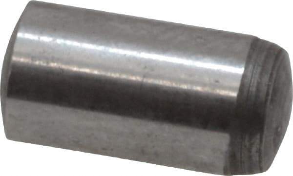 Value Collection - 6mm Diam x 12mm Pin Length Grade 8 Alloy Steel Precision Dowel Pin - Bright Finish, 1 Rounded End - Exact Tool & Supply
