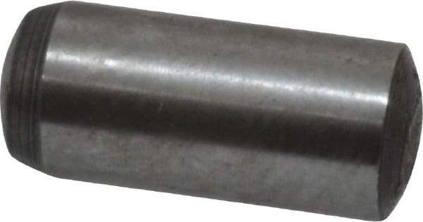 Value Collection - 6mm Diam x 14mm Pin Length Grade 8 Alloy Steel Precision Dowel Pin - Bright Finish, 1 Rounded End - Exact Tool & Supply