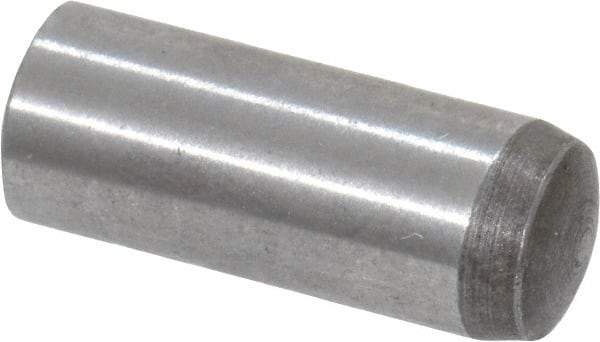 Value Collection - 6mm Diam x 16mm Pin Length Grade 8 Alloy Steel Precision Dowel Pin - Bright Finish, 1 Rounded End - Exact Tool & Supply
