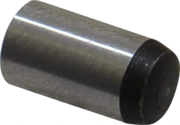 Value Collection - 8mm Diam x 16mm Pin Length Grade 8 Alloy Steel Precision Dowel Pin - Bright Finish, 1 Rounded End - Exact Tool & Supply