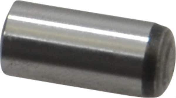 Value Collection - 8mm Diam x 18mm Pin Length Grade 8 Alloy Steel Precision Dowel Pin - Bright Finish, 1 Rounded End - Exact Tool & Supply