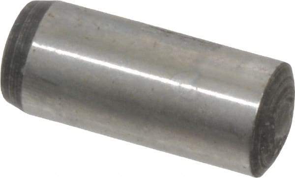 Value Collection - 8mm Diam x 20mm Pin Length Grade 8 Alloy Steel Precision Dowel Pin - Bright Finish, 1 Rounded End - Exact Tool & Supply