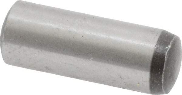 Value Collection - 8mm Diam x 22mm Pin Length Grade 8 Alloy Steel Precision Dowel Pin - Bright Finish, 1 Rounded End - Exact Tool & Supply