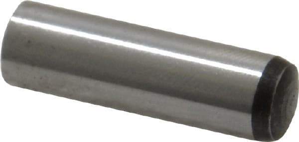 Value Collection - 8mm Diam x 28mm Pin Length Grade 8 Alloy Steel Precision Dowel Pin - Bright Finish, 1 Rounded End - Exact Tool & Supply