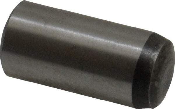 Value Collection - 10mm Diam x 22mm Pin Length Grade 8 Alloy Steel Precision Dowel Pin - Bright Finish, 1 Rounded End - Exact Tool & Supply
