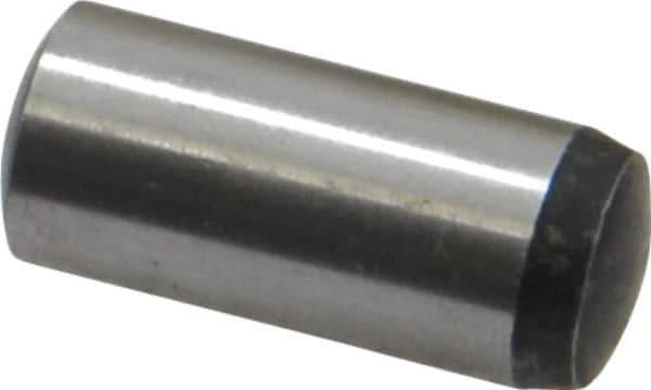 Value Collection - 10mm Diam x 24mm Pin Length Grade 8 Alloy Steel Precision Dowel Pin - Bright Finish, 1 Rounded End - Exact Tool & Supply