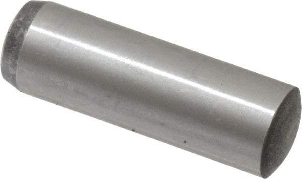 Value Collection - 10mm Diam x 32mm Pin Length Grade 8 Alloy Steel Precision Dowel Pin - Bright Finish, 1 Rounded End - Exact Tool & Supply