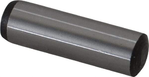 Value Collection - 10mm Diam x 34mm Pin Length Grade 8 Alloy Steel Precision Dowel Pin - Bright Finish, 1 Rounded End - Exact Tool & Supply