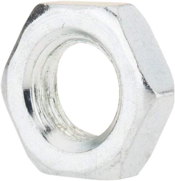 Value Collection - M12x1.75 Steel Right Hand Hex Jam Nut - 19mm Across Flats, 6mm High, Zinc-Plated Finish - Exact Tool & Supply