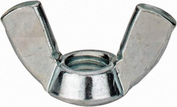 Value Collection - M10x1.50, Zinc Plated, Iron Standard Wing Nut - 4.6mm Wing Span, 23mm Wing Span - Exact Tool & Supply