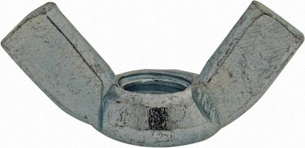 Value Collection - M8x1.25, Zinc Plated, Iron Standard Wing Nut - 3.6mm Wing Span, 18mm Wing Span - Exact Tool & Supply