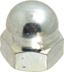 Value Collection - M8x1.25 13mm Width Across Flats, Zinc Plated, Steel Acorn Nut - 15mm Overall Height, Grade 2, DIN 1587 - Exact Tool & Supply