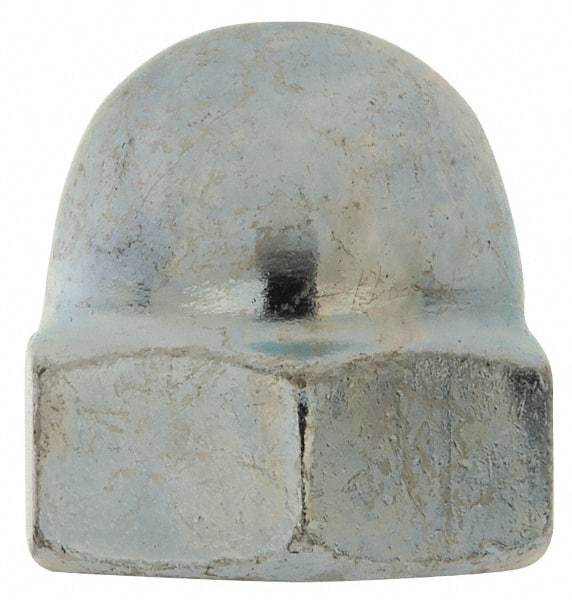Value Collection - M10x1.5 17mm Width Across Flats, Zinc Plated, Steel Acorn Nut - 18mm Overall Height, Grade 2, DIN 1587 - Exact Tool & Supply