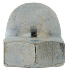 Value Collection - M10x1.5 17mm Width Across Flats, Zinc Plated, Steel Acorn Nut - 18mm Overall Height, Grade 2, DIN 1587 - Exact Tool & Supply