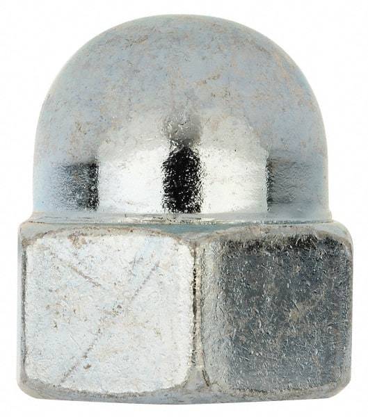 Value Collection - M16x2 24mm Width Across Flats, Zinc Plated, Steel Acorn Nut - 28mm Overall Height, Grade 2, DIN 1587 - Exact Tool & Supply