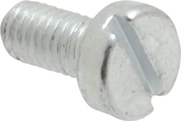Value Collection - M3x0.50, 6mm Length Under Head Slotted Drive Machine Screw - Cheese Head, Grade 4.8 Steel, Zinc-Plated Finish, Without Washer - Exact Tool & Supply