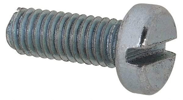 Value Collection - M3x0.50, 8mm Length Under Head Slotted Drive Machine Screw - Cheese Head, Grade 4.8 Steel, Zinc-Plated Finish, Without Washer - Exact Tool & Supply
