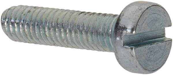 Value Collection - M3x0.50, 12mm Length Under Head Slotted Drive Machine Screw - Cheese Head, Grade 4.8 Steel, Zinc-Plated Finish, Without Washer - Exact Tool & Supply
