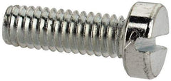 Value Collection - M4x0.70, 12mm Length Under Head Slotted Drive Machine Screw - Cheese Head, Grade 4.8 Steel, Zinc-Plated Finish, Without Washer - Exact Tool & Supply
