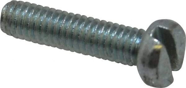 Value Collection - M4x0.70, 16mm Length Under Head Slotted Drive Machine Screw - Cheese Head, Grade 4.8 Steel, Zinc-Plated Finish, Without Washer - Exact Tool & Supply