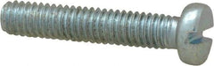 Value Collection - M4x0.70, 20mm Length Under Head Slotted Drive Machine Screw - Cheese Head, Grade 4.8 Steel, Zinc-Plated Finish, Without Washer - Exact Tool & Supply