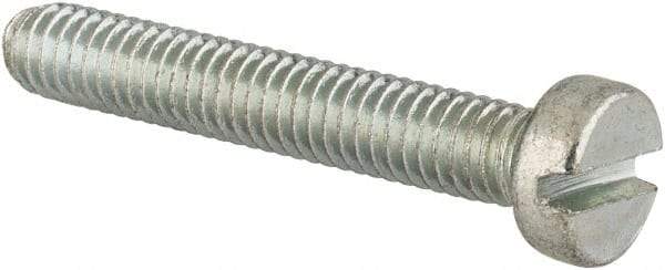 Value Collection - M4x0.70, 25mm Length Under Head Slotted Drive Machine Screw - Cheese Head, Grade 4.8 Steel, Zinc-Plated Finish, Without Washer - Exact Tool & Supply