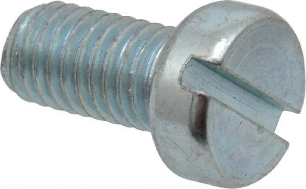 Value Collection - M5x0.80, 10mm Length Under Head Slotted Drive Machine Screw - Cheese Head, Grade 4.8 Steel, Zinc-Plated Finish, Without Washer - Exact Tool & Supply