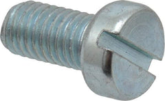 Value Collection - M5x0.80, 10mm Length Under Head Slotted Drive Machine Screw - Cheese Head, Grade 4.8 Steel, Zinc-Plated Finish, Without Washer - Exact Tool & Supply