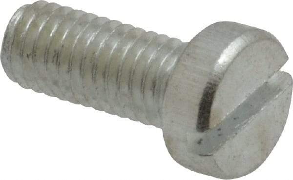 Value Collection - M5x0.80, 12mm Length Under Head Slotted Drive Machine Screw - Cheese Head, Grade 4.8 Steel, Zinc-Plated Finish, Without Washer - Exact Tool & Supply