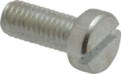 Value Collection - M5x0.80, 12mm Length Under Head Slotted Drive Machine Screw - Cheese Head, Grade 4.8 Steel, Zinc-Plated Finish, Without Washer - Exact Tool & Supply
