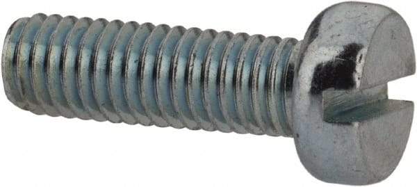 Value Collection - M5x0.80, 16mm Length Under Head Slotted Drive Machine Screw - Cheese Head, Grade 4.8 Steel, Zinc-Plated Finish, Without Washer - Exact Tool & Supply