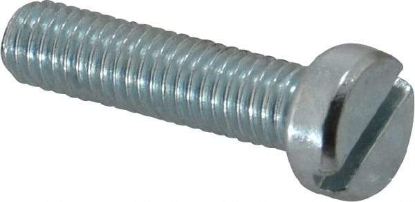 Value Collection - M5x0.80, 20mm Length Under Head Slotted Drive Machine Screw - Cheese Head, Grade 4.8 Steel, Zinc-Plated Finish, Without Washer - Exact Tool & Supply