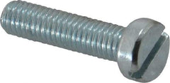 Value Collection - M5x0.80, 20mm Length Under Head Slotted Drive Machine Screw - Cheese Head, Grade 4.8 Steel, Zinc-Plated Finish, Without Washer - Exact Tool & Supply