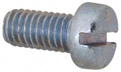 Value Collection - M6x1.00, 12mm Length Under Head Slotted Drive Machine Screw - Cheese Head, Grade 4.8 Steel, Zinc-Plated Finish, Without Washer - Exact Tool & Supply