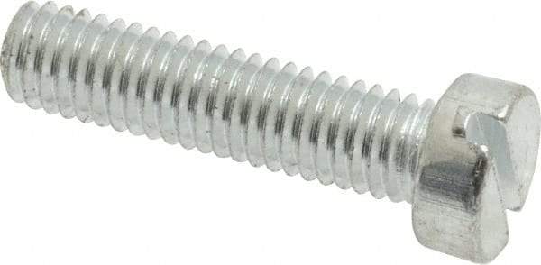 Value Collection - M6x1.00, 25mm Length Under Head Slotted Drive Machine Screw - Cheese Head, Grade 4.8 Steel, Zinc-Plated Finish, Without Washer - Exact Tool & Supply