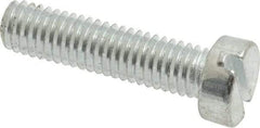 Value Collection - M6x1.00, 25mm Length Under Head Slotted Drive Machine Screw - Cheese Head, Grade 4.8 Steel, Zinc-Plated Finish, Without Washer - Exact Tool & Supply