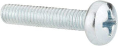 Value Collection - M4x0.70, 20mm Length Under Head Phillips Drive Machine Screw - Pan Head, Grade 4.8 Steel, Zinc-Plated Finish, Without Washer - Exact Tool & Supply