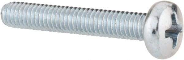 Value Collection - M4x0.70, 25mm Length Under Head Phillips Drive Machine Screw - Pan Head, Grade 4.8 Steel, Zinc-Plated Finish, Without Washer - Exact Tool & Supply