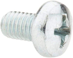 Value Collection - M5x0.80, 8mm Length Under Head Phillips Drive Machine Screw - Pan Head, Grade 4.8 Steel, Zinc-Plated Finish, Without Washer - Exact Tool & Supply