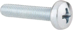 Value Collection - M5x0.80, 25mm Length Under Head Phillips Drive Machine Screw - Pan Head, Grade 4.8 Steel, Zinc-Plated Finish, Without Washer - Exact Tool & Supply