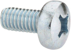 Value Collection - M6x1.00, 12mm Length Under Head Phillips Drive Machine Screw - Pan Head, Grade 4.8 Steel, Zinc-Plated Finish, Without Washer - Exact Tool & Supply