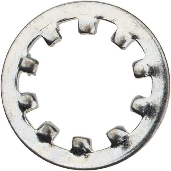 Value Collection - M10 Screw, 10.5mm ID, Spring Steel Internal Tooth Lock Washer - 18mm OD, Zinc-Plated, Grade 2 - Exact Tool & Supply