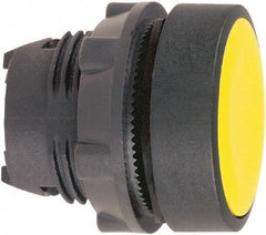 Schneider Electric - 22mm Mount Hole, Flush, Pushbutton Switch Only - Round, Yellow Pushbutton, Nonilluminated, Momentary (MO) - Exact Tool & Supply