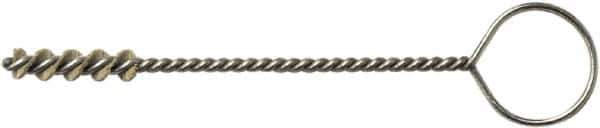 Weiler - 6.6mm Diam Helical Nylon Tube Brush - Single Spiral, 0.012" Filament Diam, 1" Brush Length, 5" OAL, 0.115" Diam Galvanized Steel Shank - Exact Tool & Supply